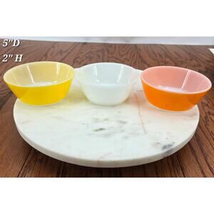 Vintage 1940's 
Anchor Hocking Fire King Bowls
Orange, Yellow, and White